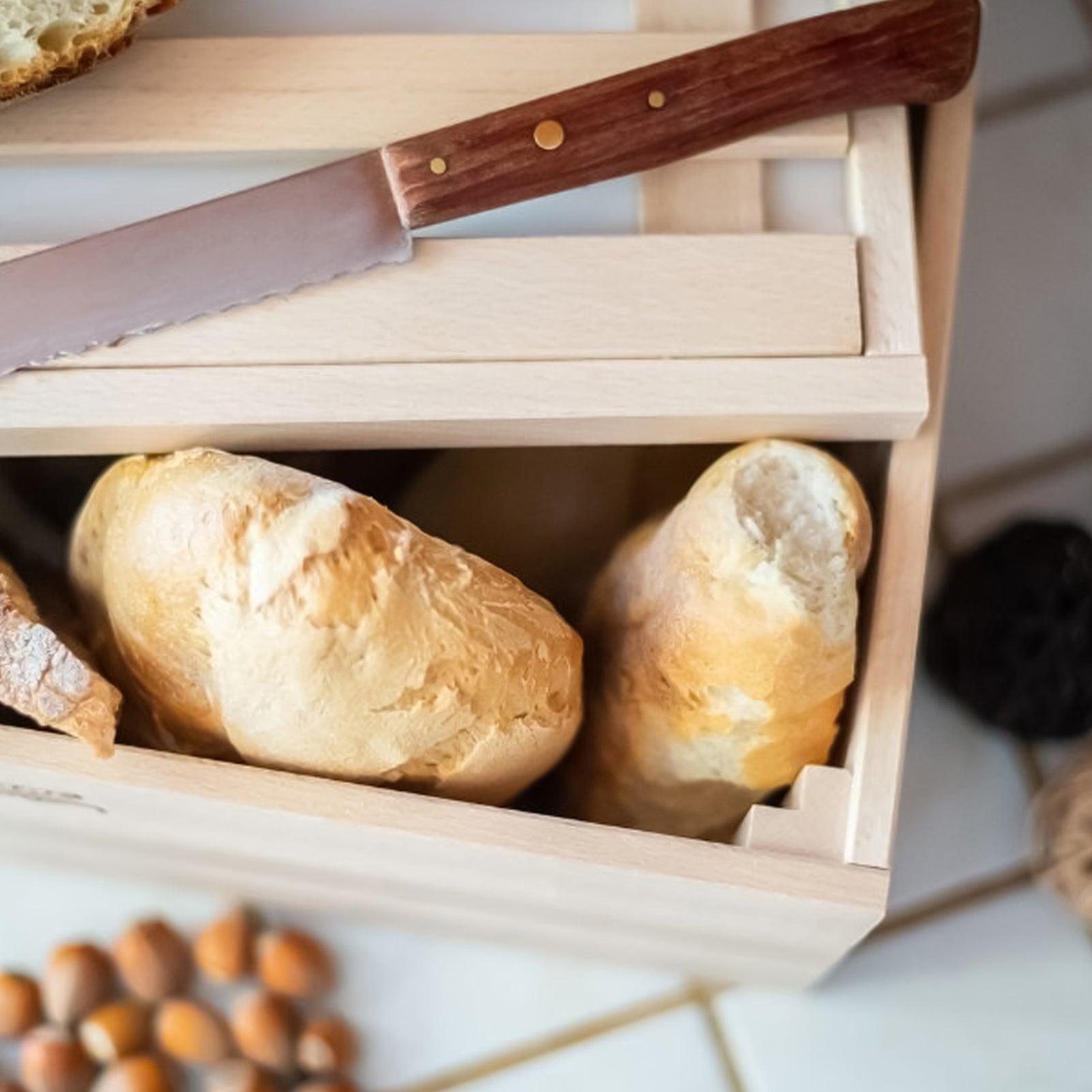 Cassetta Porta Pane in Legno con Coperchio Salvafreschezza e